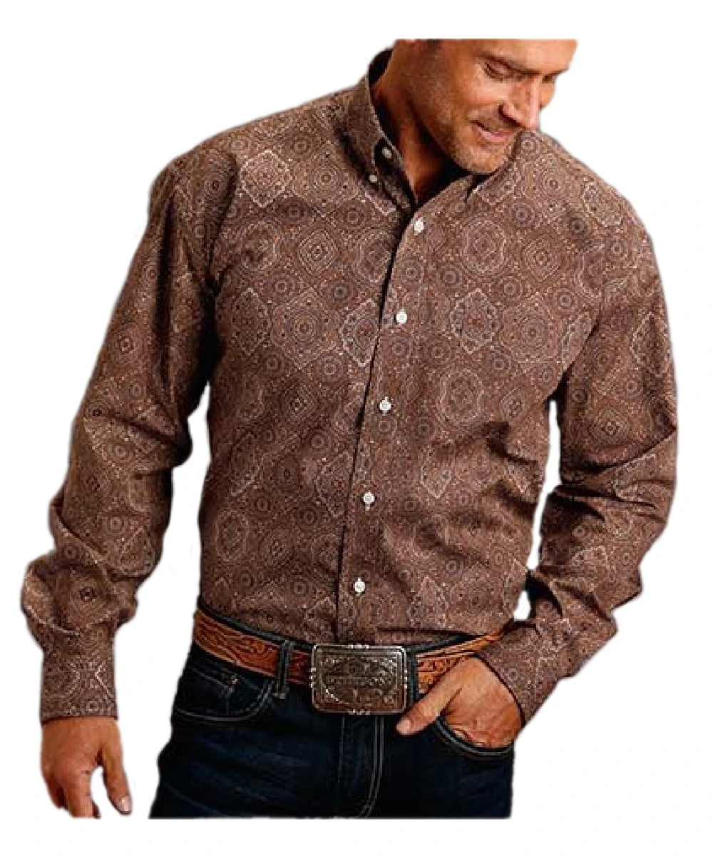 Roper Men's Stetson Medallion Paisley Button Down Shirt 1 Roper Men's Stetson Medallion Paisley Button Down Shirt