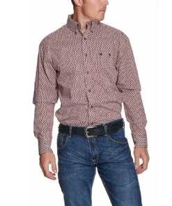 Wrangler Men's Geo Print Button Down Shirt