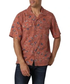 Wrangler Men's Coconut Cowboy Snap Camp Shirt