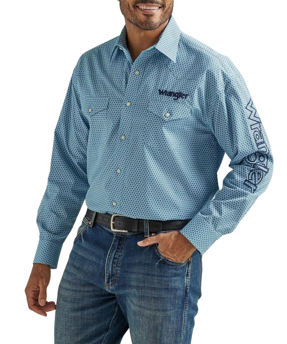 Wrangler Men's Logo Snap Shirt 1 Wrangler Men's Logo Snap Shirt