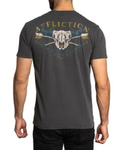 Affliction Men's Black Resin Wash Stampede Tee