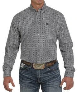 Cinch Men's Medallion Print Button Down Western Shirt
