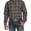 Cinch Men's Brown Plaid Button Down Shirt