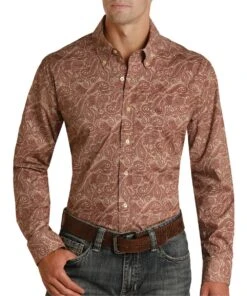 Rock & Roll Cowboy Men's Paisley Button Down Shirt