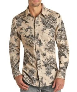 Rock & Roll Cowboy Men's Tropical Snap Shirt