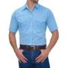 Ely Walker Men's Light Blue Western Snap Shirt