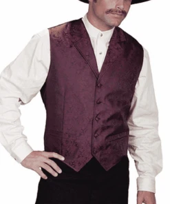 Scully Men's Burgundy Paisley Vest