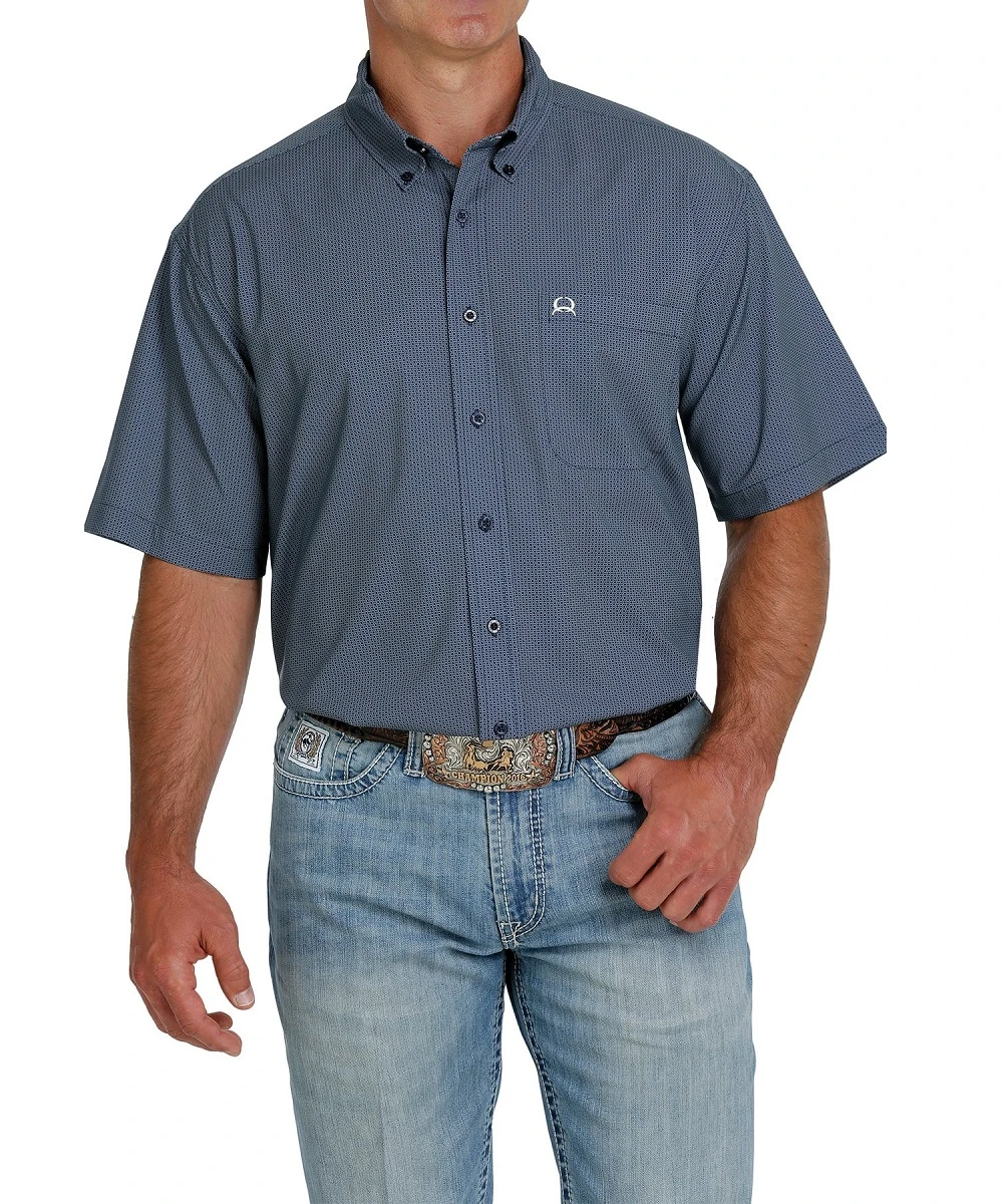 Cinch Men's Arenaflex Geo Print Button Down Shirt Navy 1 Cinch Men's Arenaflex Geo Print Button Down Shirt Navy
